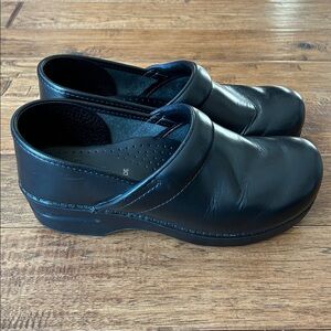 Dansko Black Leather Mules